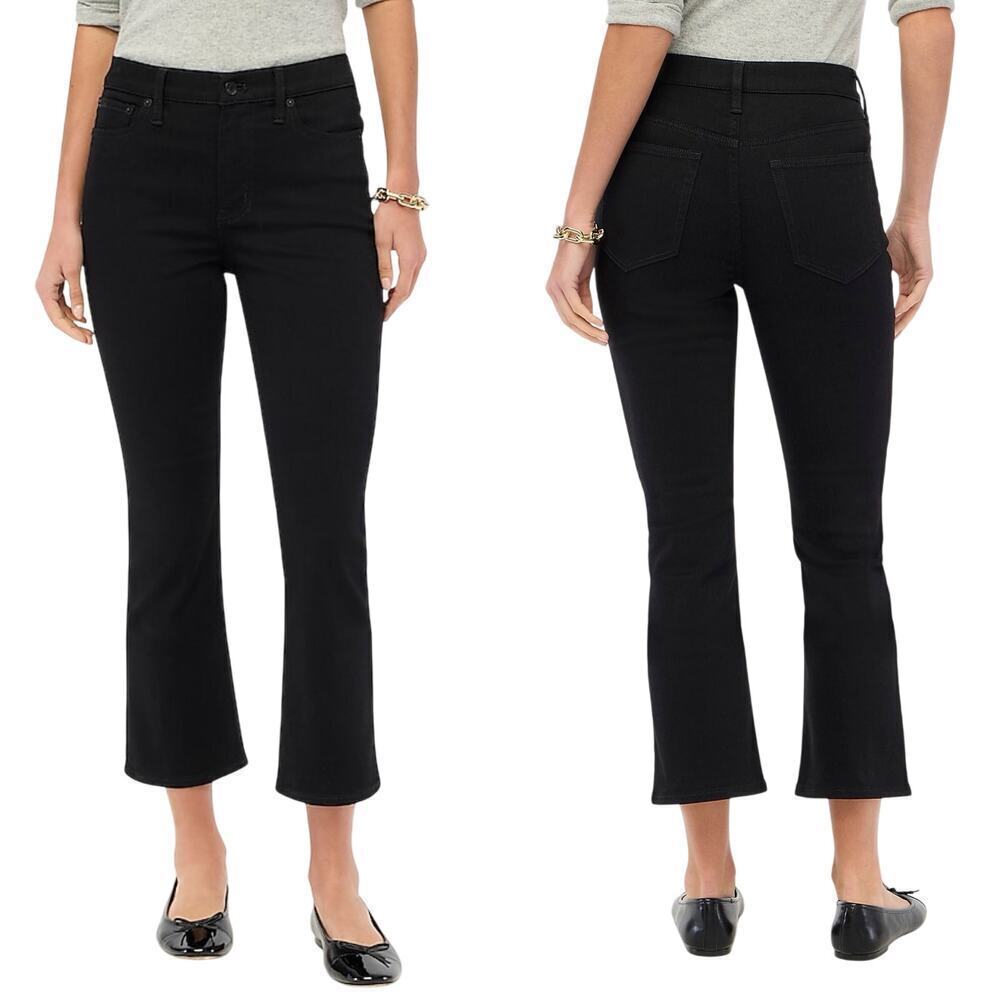 J.Crew Factory Flare crop black jean in all-day stretch BT057 size 29 NWT